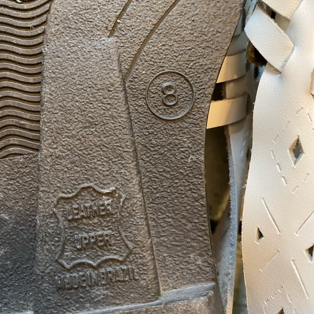 Romano white leather slip on hurarache sandals. 8 - Picture 13 of 14